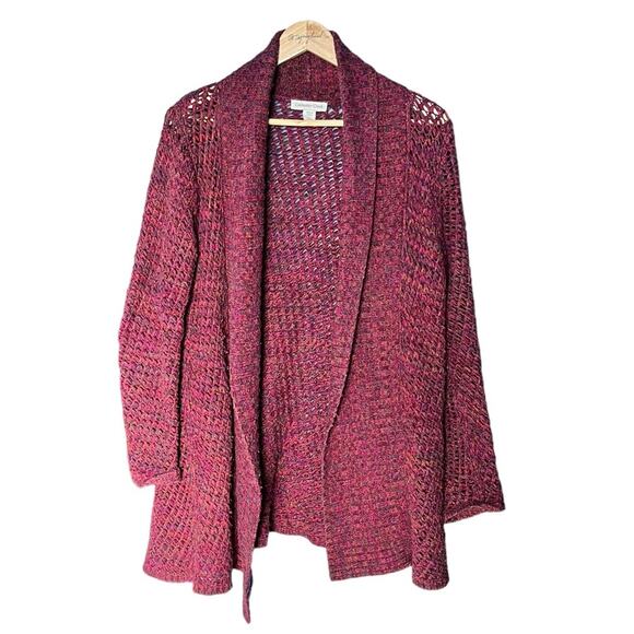 Coldwater Creek wool blend open front knit cardigan size Medium - Picture 1 of 7